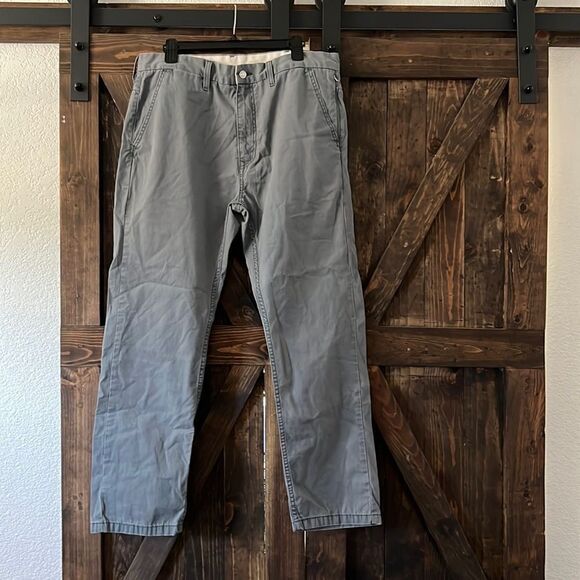 Levis 505 trouser grey pants side zipper pocket Sz-36x30 - Picture 1 of 13